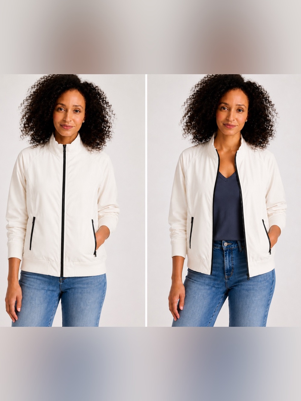 Chico's Addition White Windbreaker Size 12/14